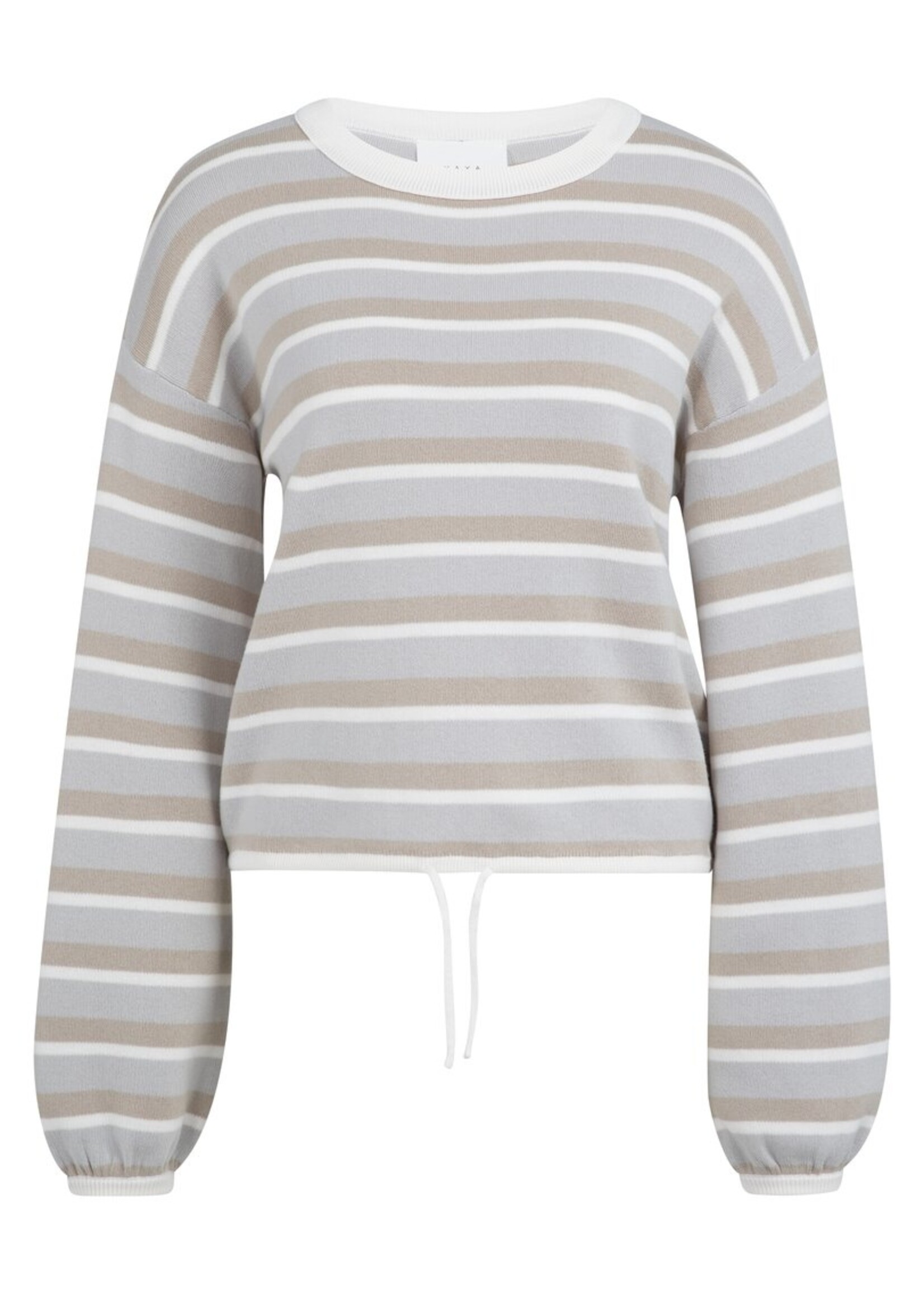 Yaya Yaya, Gestreepte trui met koorddetail in de zoom, Blue dessin, Size: