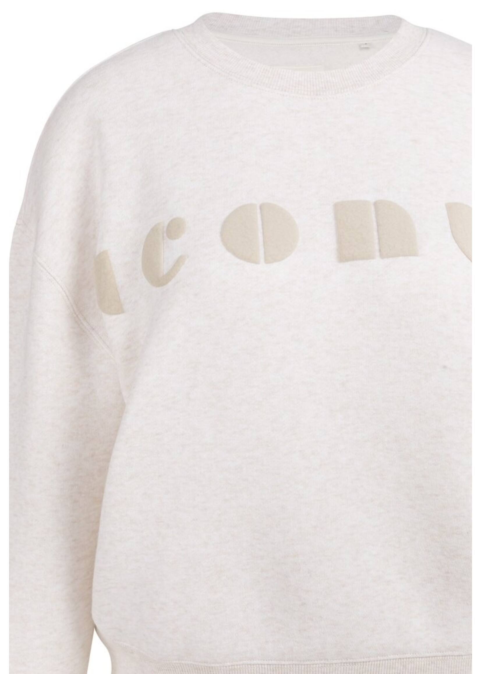 Yaya Yaya, Zachte sweater met artwork 'iconic', Kit beige melange, Size