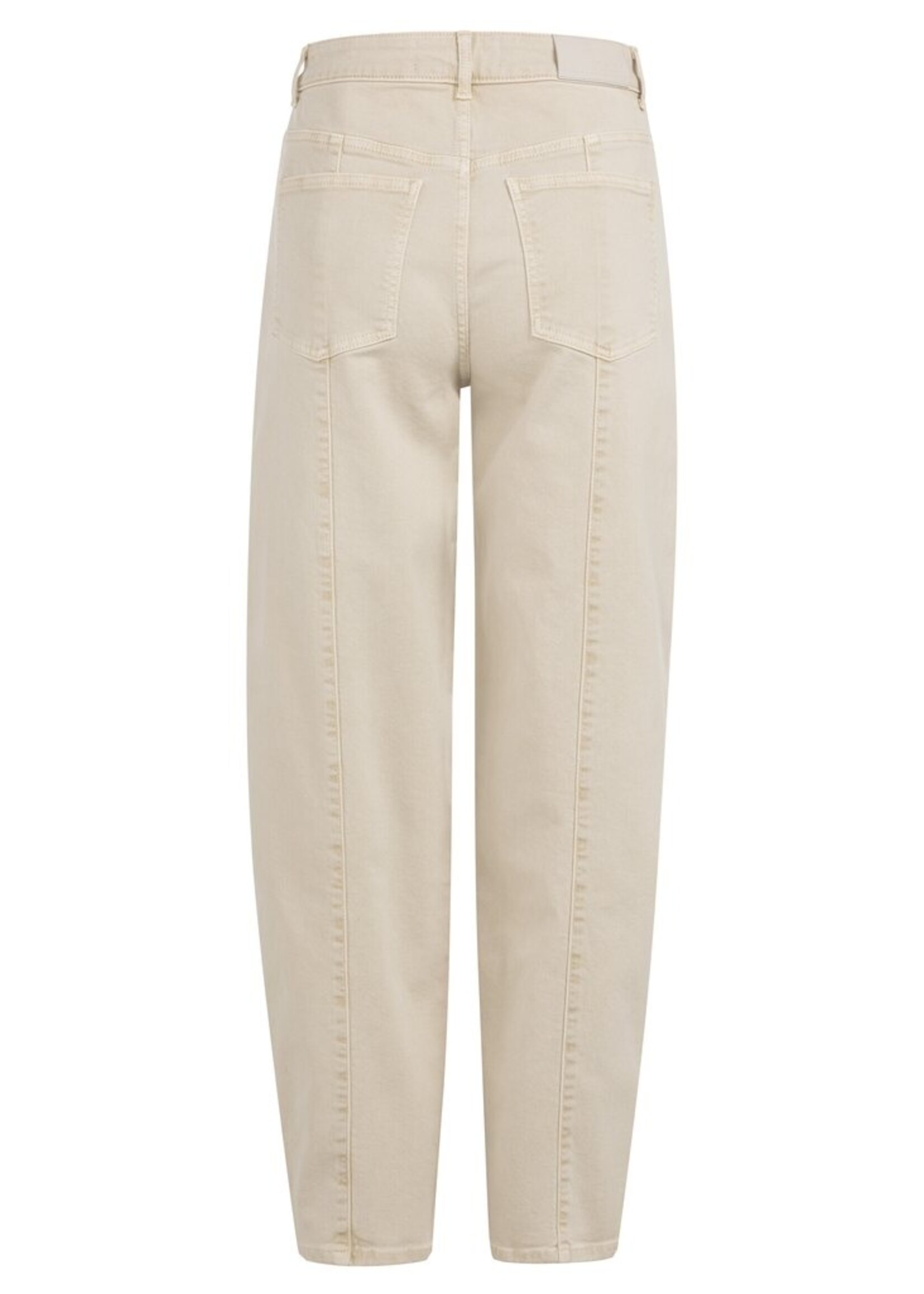 Yaya Yaya, Barrel jeans met zichtbare naaddetails en lichte wassing, Sandstone Beige, Size: