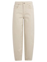 Yaya Yaya, Barrel jeans met zichtbare naaddetails en lichte wassing, Sandstone Beige, Size: