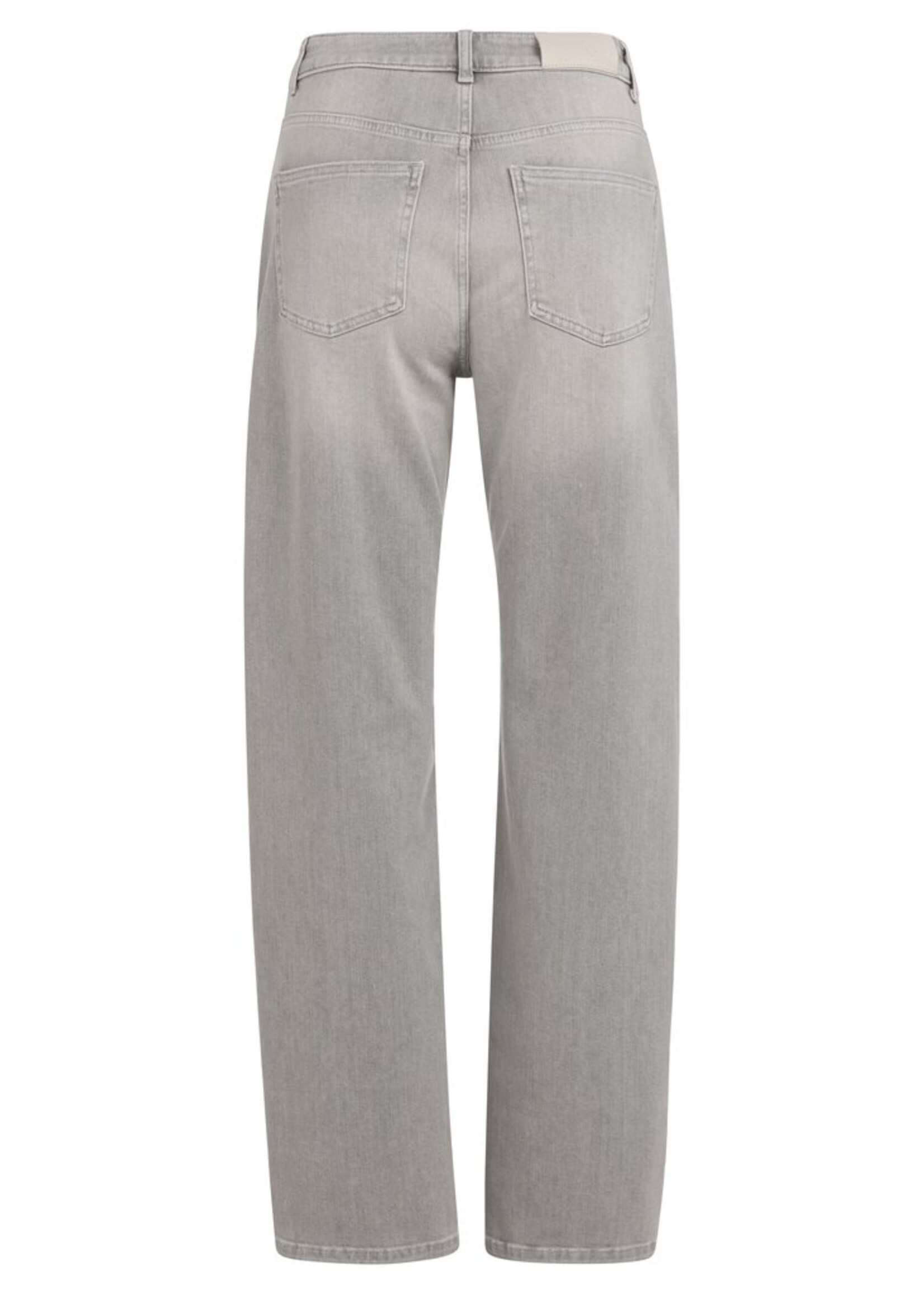 Yaya Yaya, Denim cargobroek met laag kruis en wijde pijpen, Mid grey denim, Size: