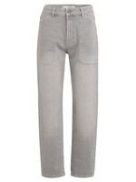 Yaya Yaya, Denim cargobroek met laag kruis en wijde pijpen, Mid grey denim, Size: