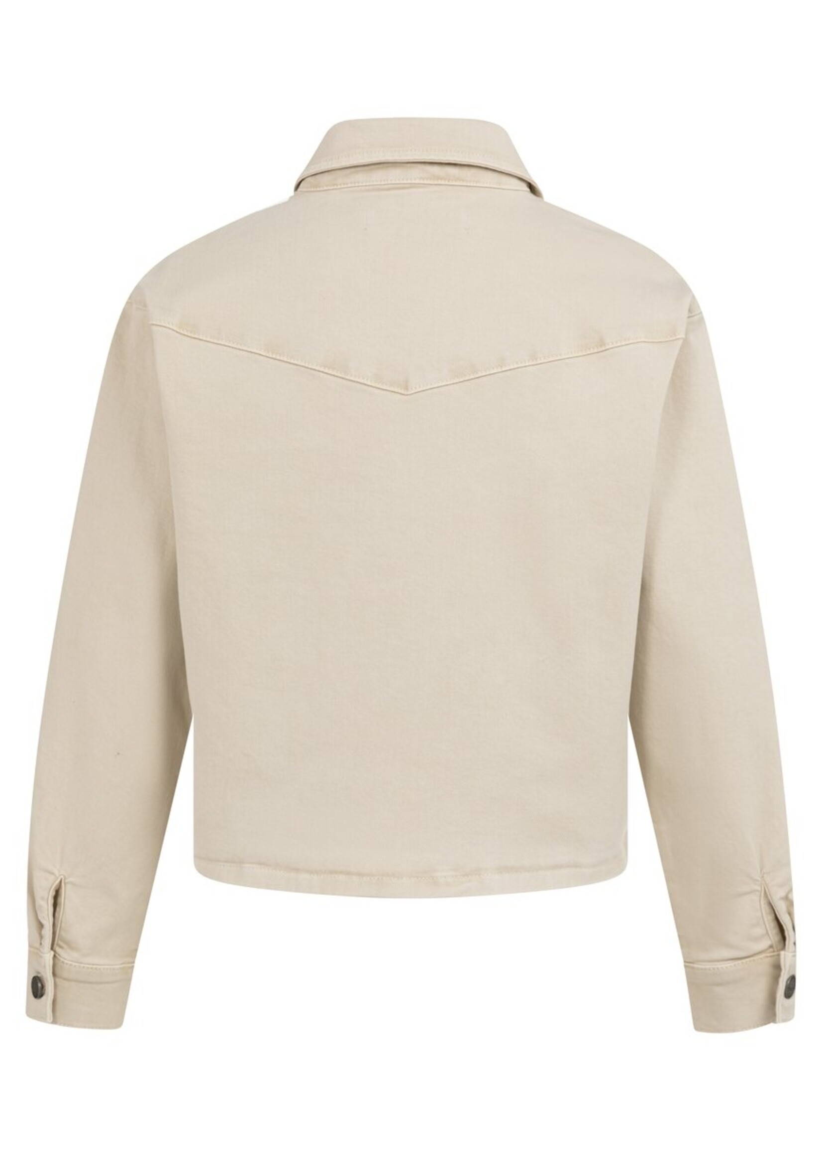 Yaya Yaya, Gekleurd denim jasje met siernaden en knoopsluiting, Sandstone Beige, Size: