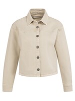 Yaya Yaya, Gekleurd denim jasje met siernaden en knoopsluiting, Sandstone Beige, Size: