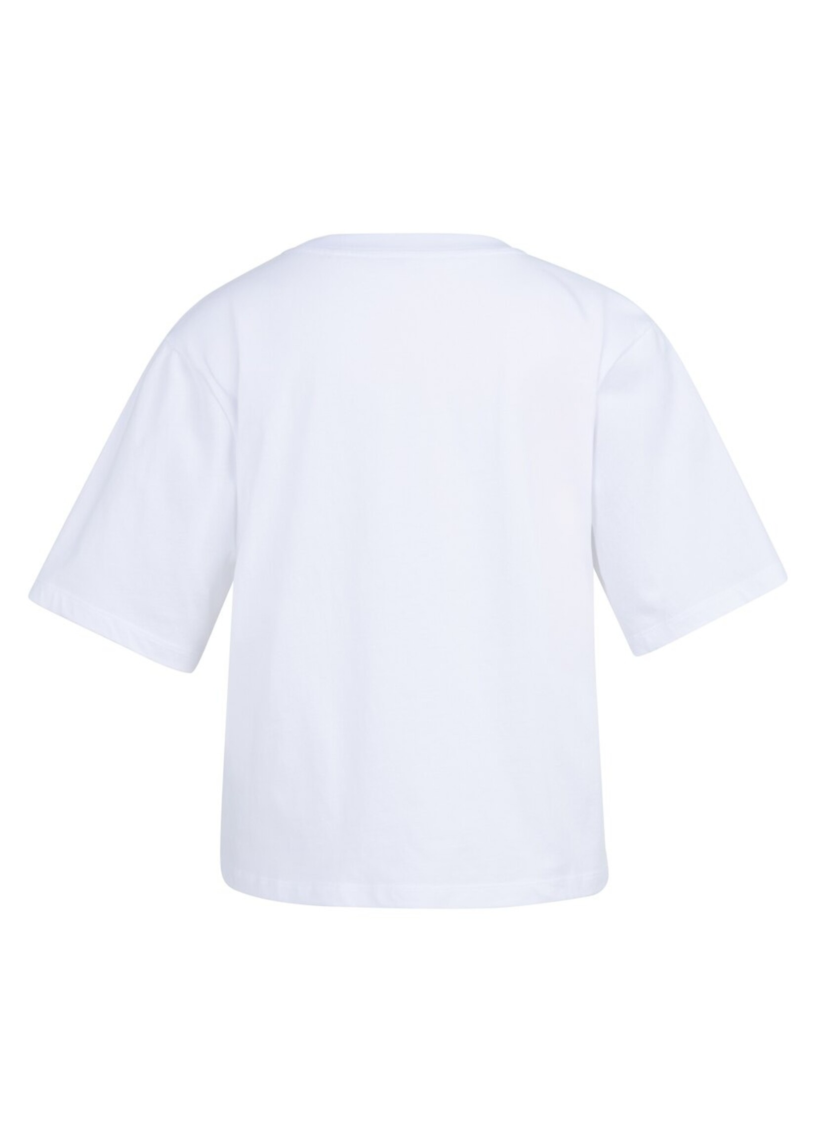 Yaya Yaya, T-shirt met zachte flockprint, Blue grey dessin, Size: