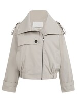 Yaya Yaya, Kort bomberjack met trenchcoatdetails, Slate grey, Size: