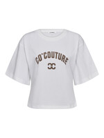 Co Couture Co'couture, ZengaCC Tee O-Neck, White/walnut, Size: