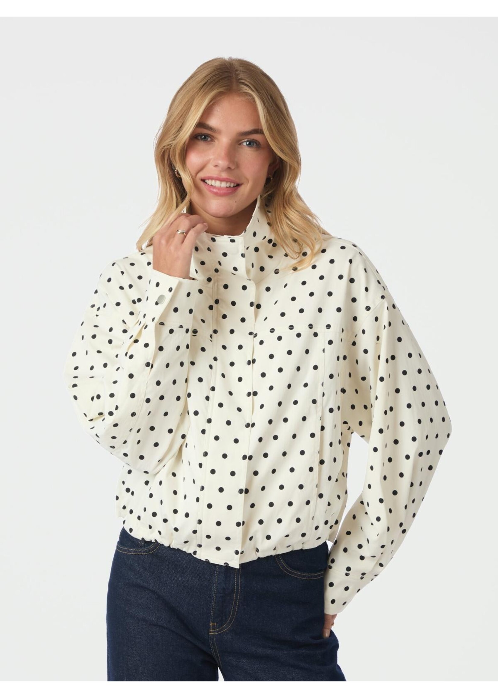 Neo Noir Neo Noir, Callisa Dot Jacket, White, Size: