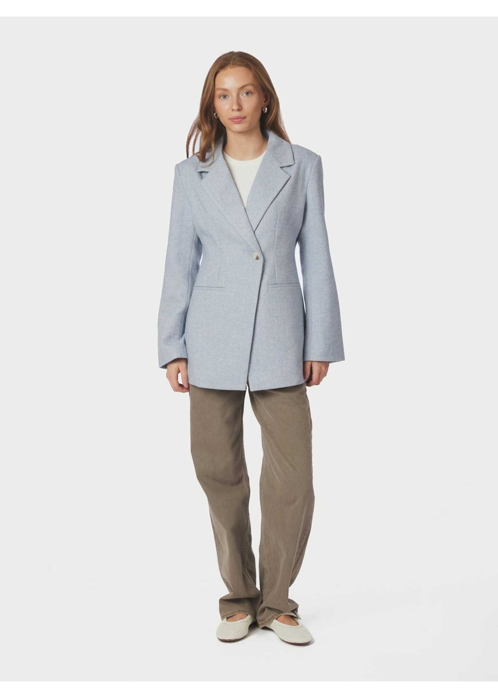 Neo Noir Neo Noir, Bowie Herringbone S Blazer, Light blue, Size: