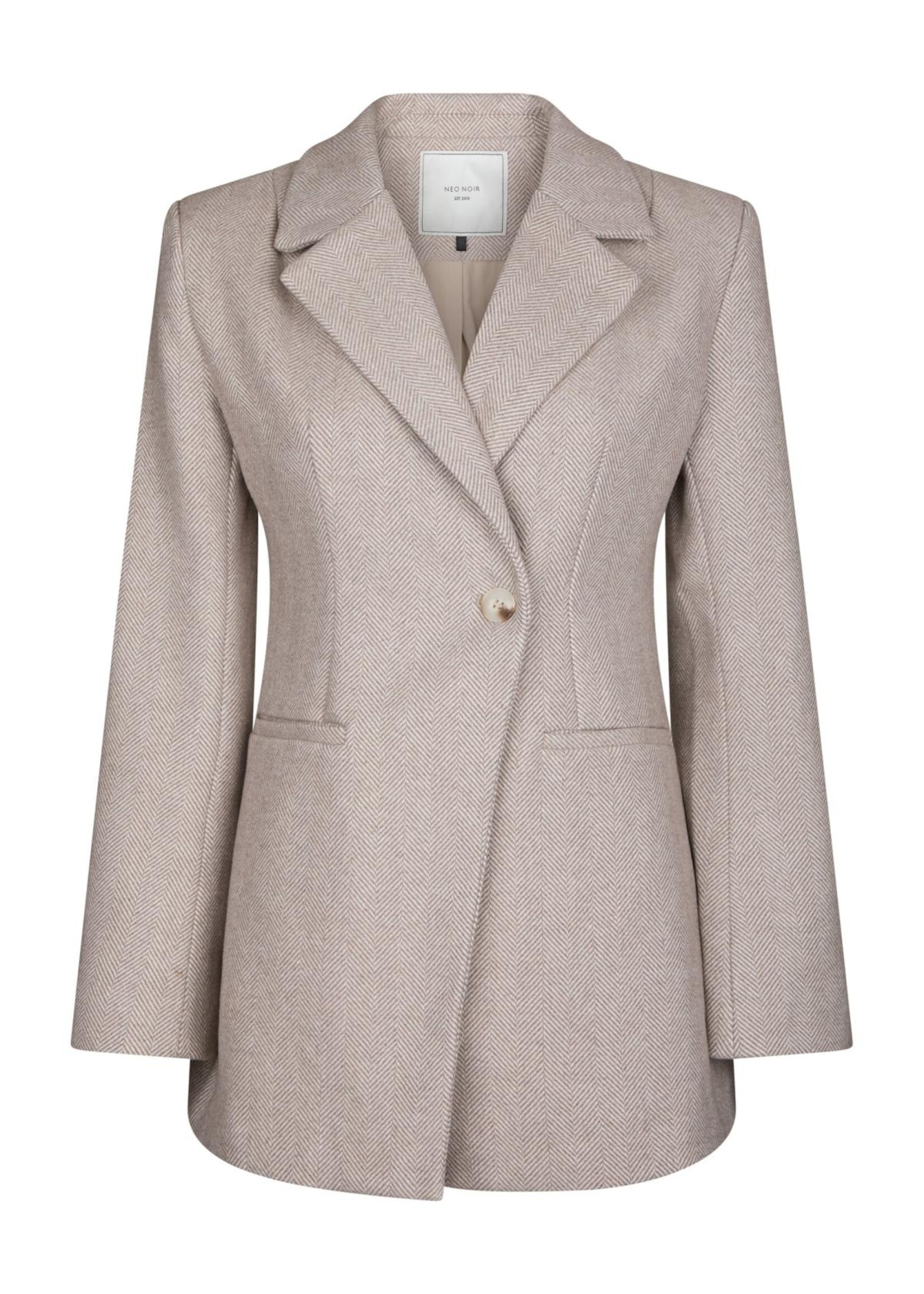 Neo Noir Neo Noir, Bowie Herringbone S Blazer, Sand, Size: