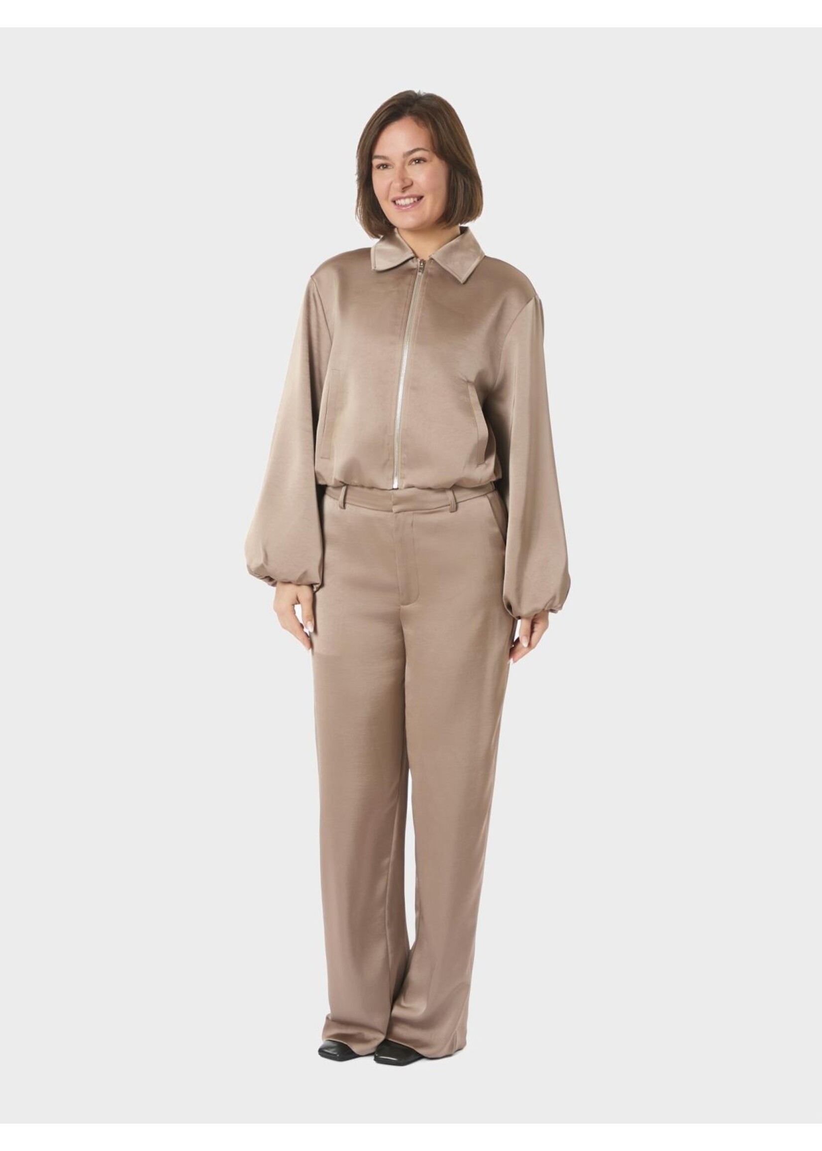 Neo Noir Neo Noir, Denielle Heavy Sateen Jacket, Dark taupe, Size: