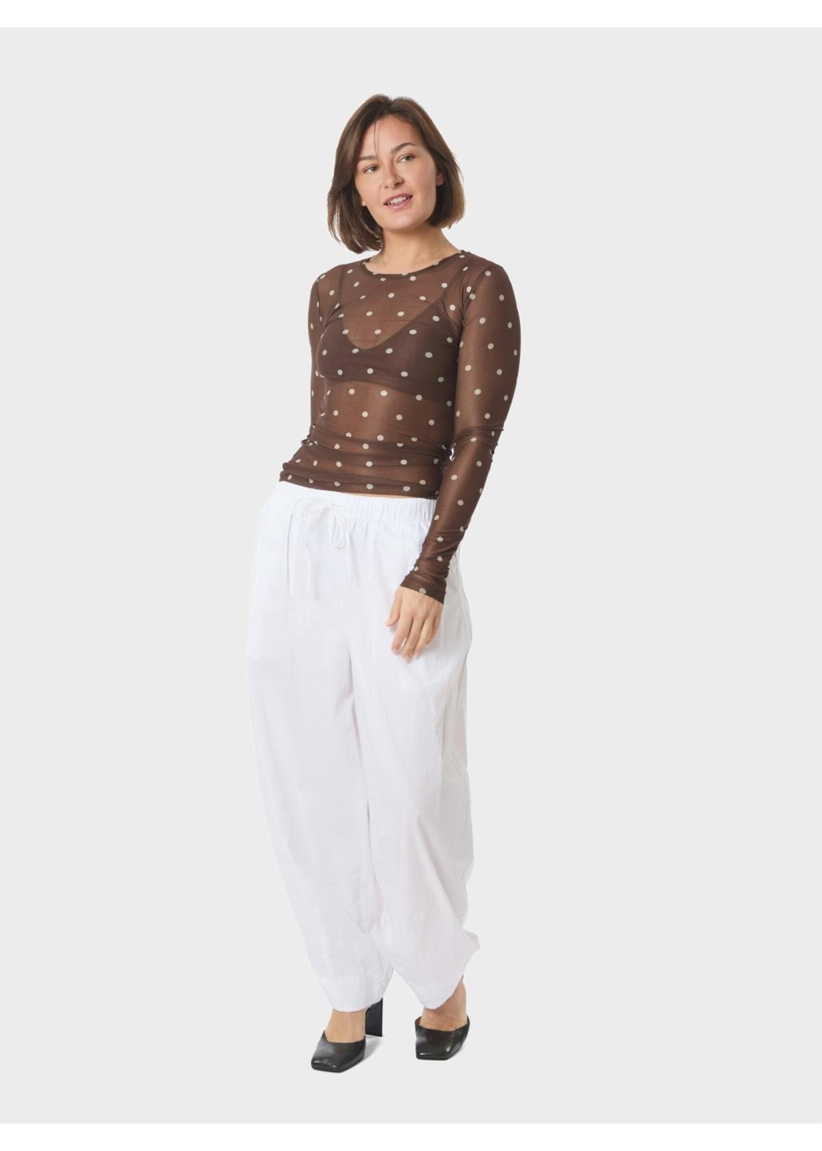 Neo Noir Neo Noir, Ella Dot Blouse, Brown, Size: