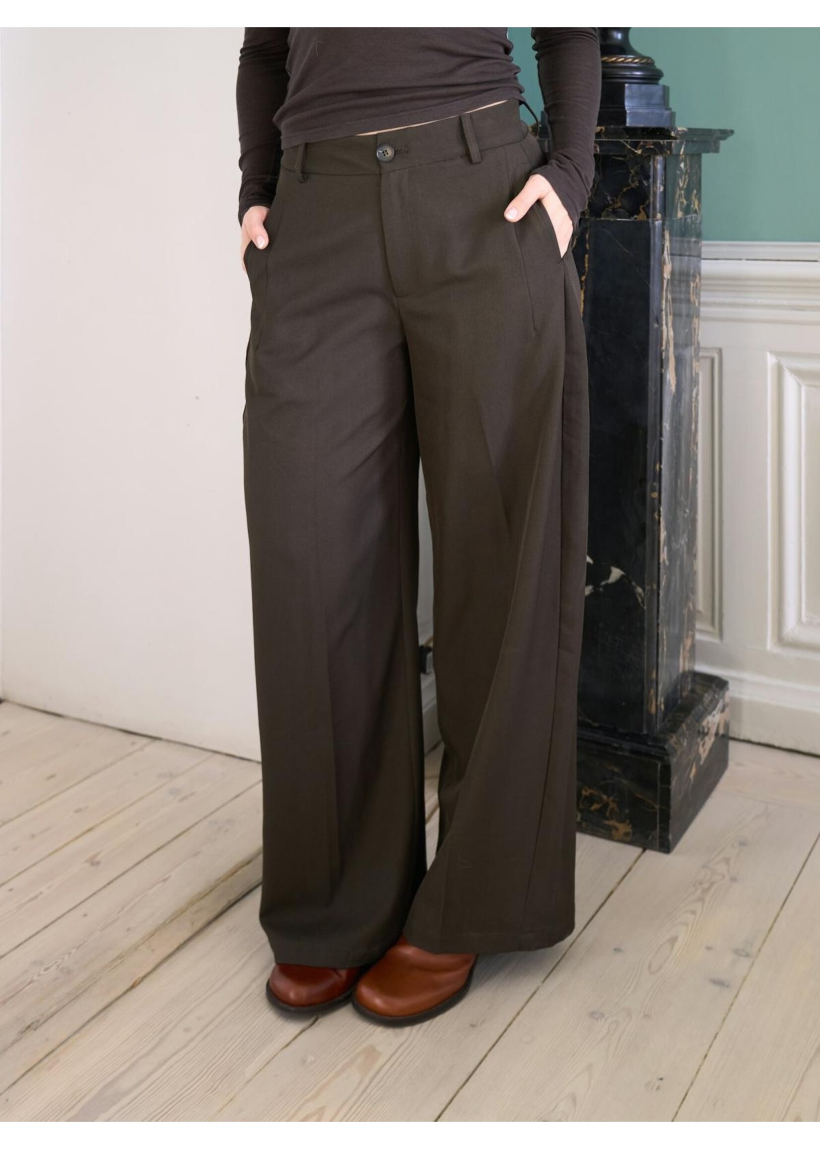 Neo Noir Neo Noir, Essiall Structure Pants, Brown, Size: