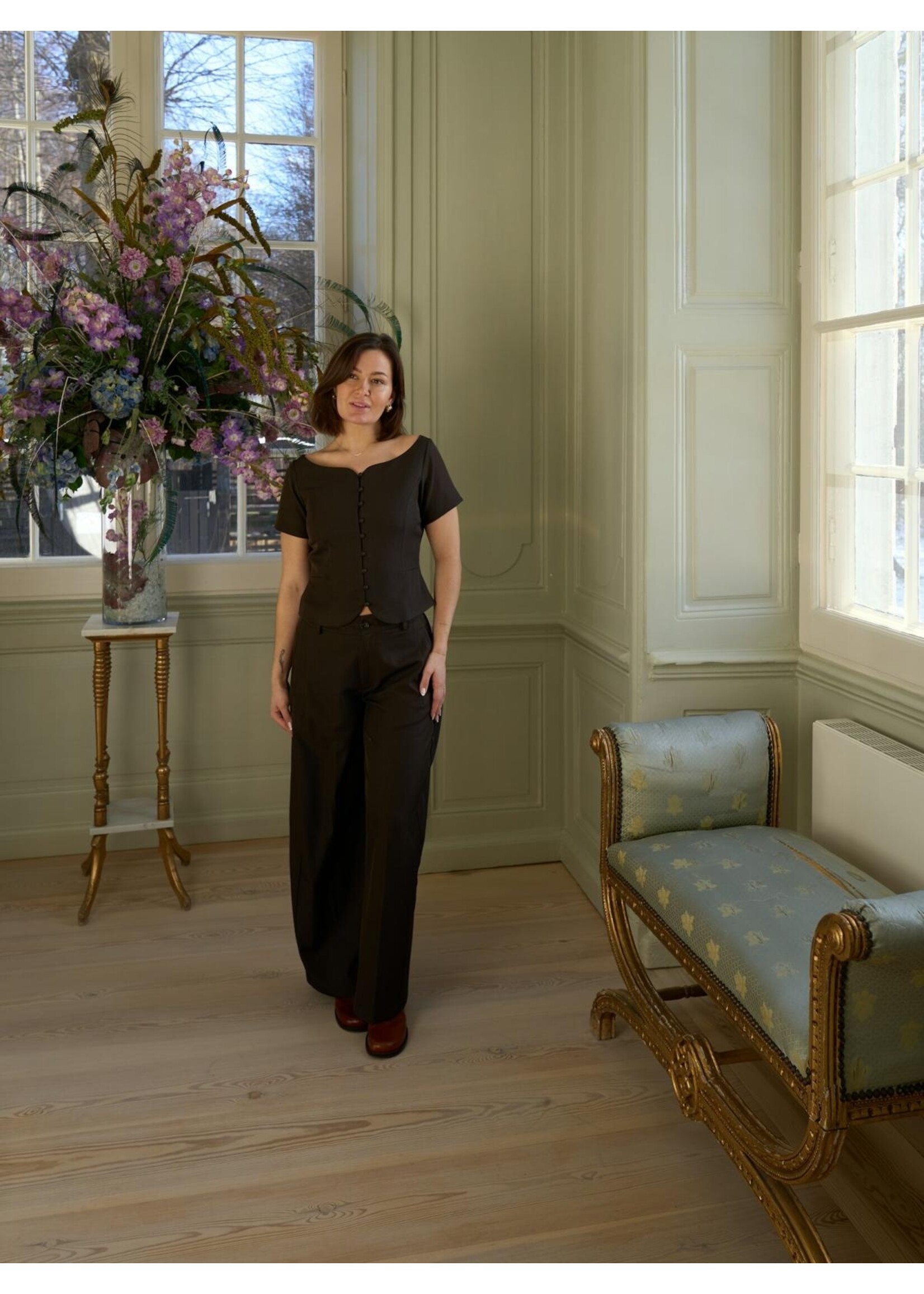 Neo Noir Neo Noir, Essiall Structure Pants, Brown, Size: