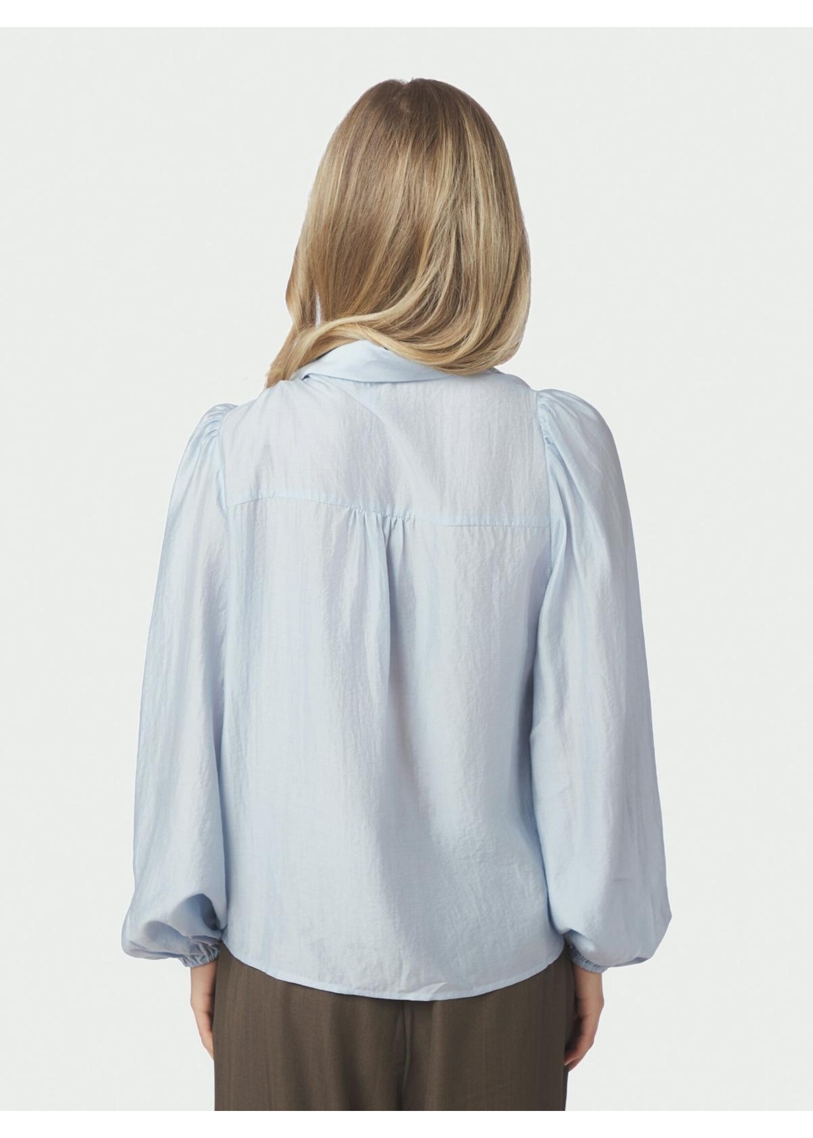 Neo Noir Neo Noir, Selene Crisp Blouse, Light Blue, Size:
