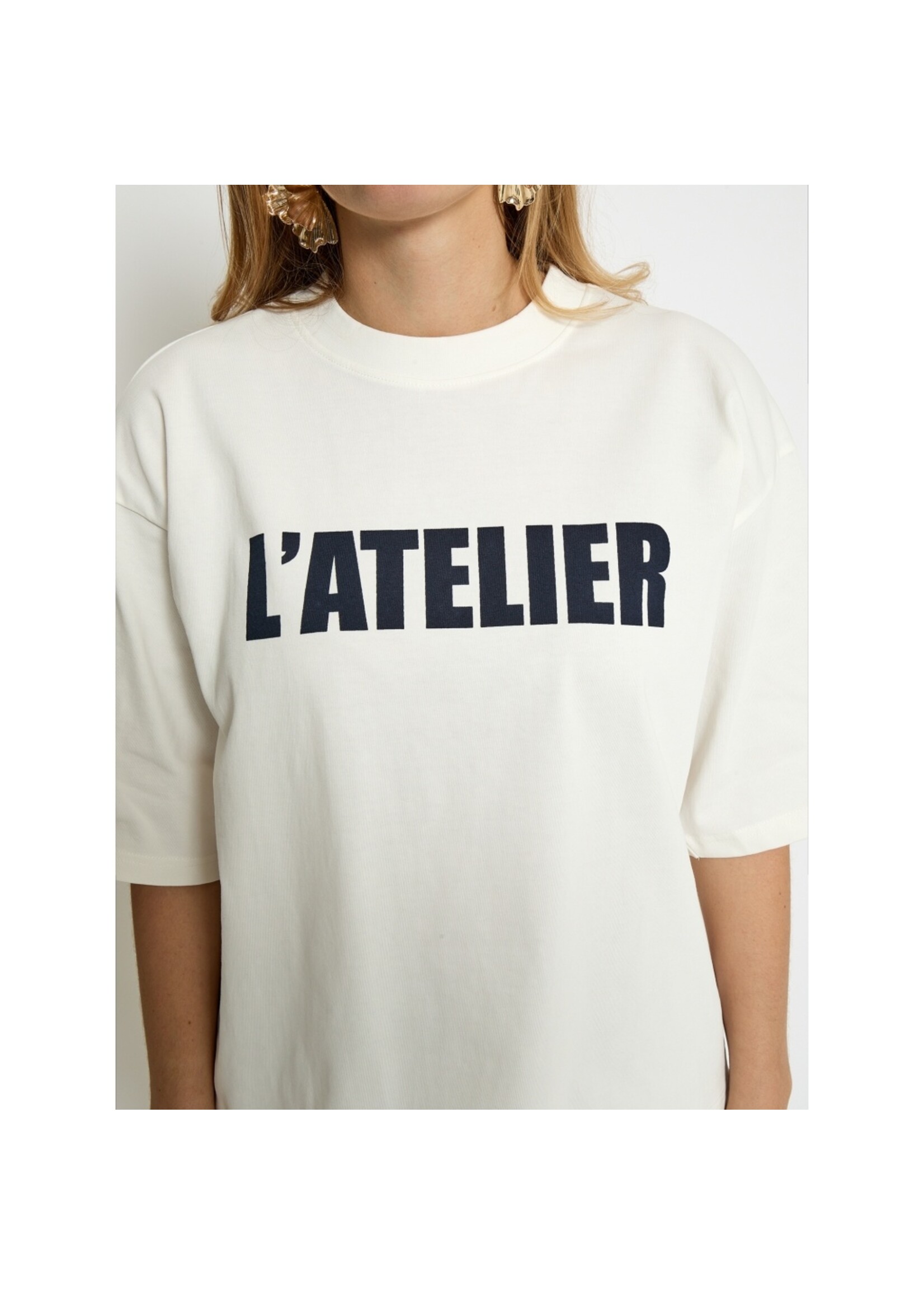 Minus Minus, MSStine T-Shirt, White/Navy, Size: