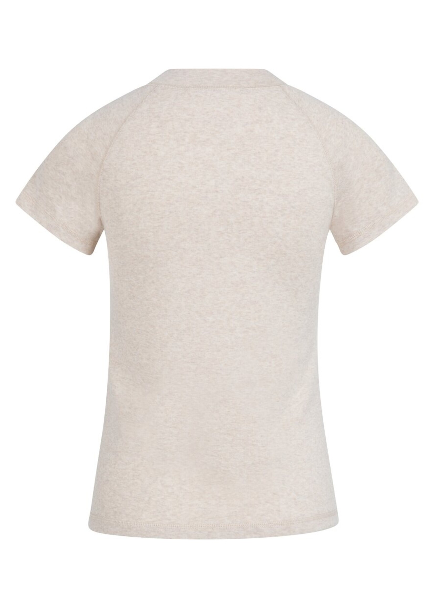 Yaya Yaya, Gemêleerde top met korte raglanmouwen, Kit beige melange, Size: