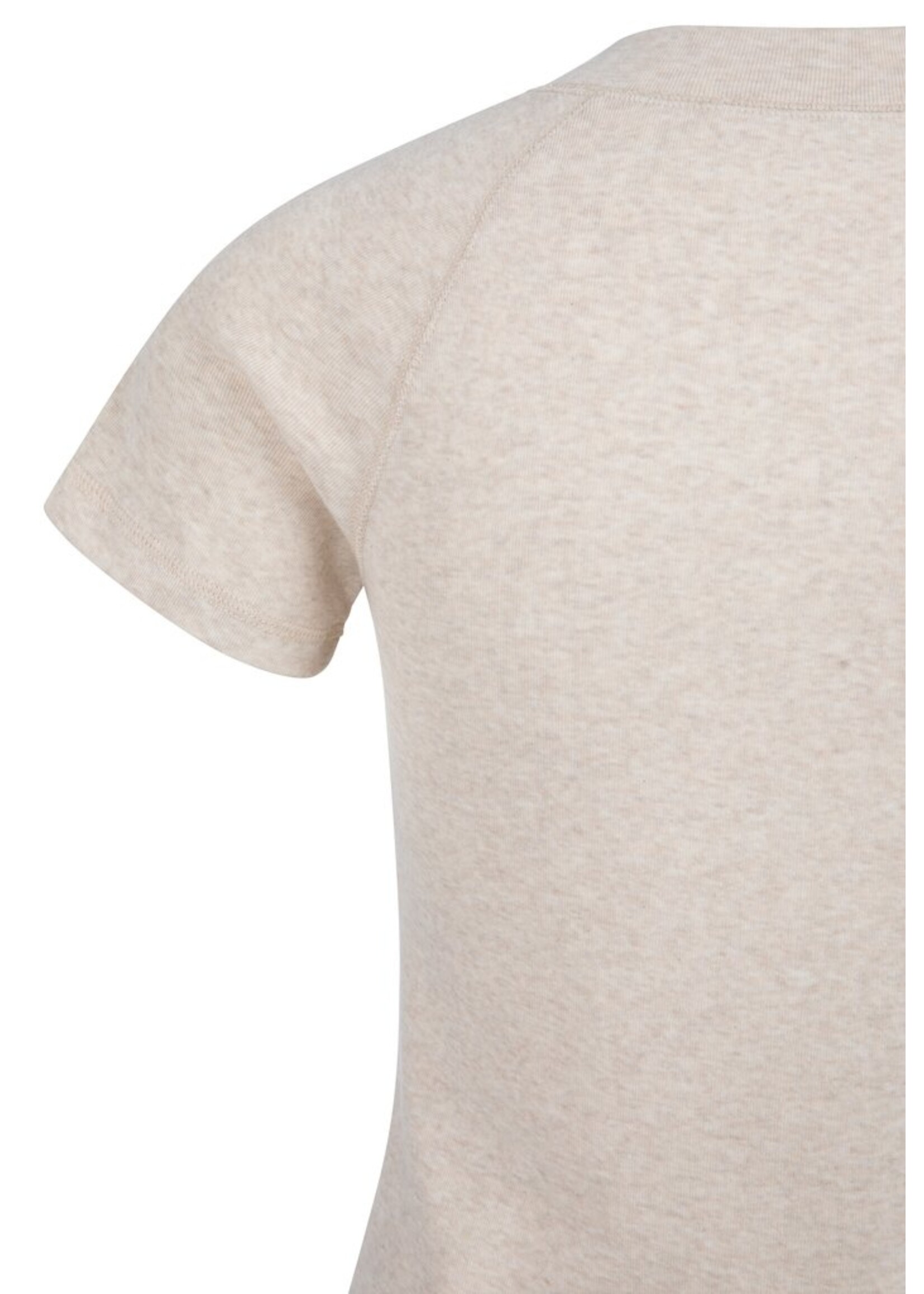 Yaya Yaya, Gemêleerde top met korte raglanmouwen, Kit beige melange, Size: