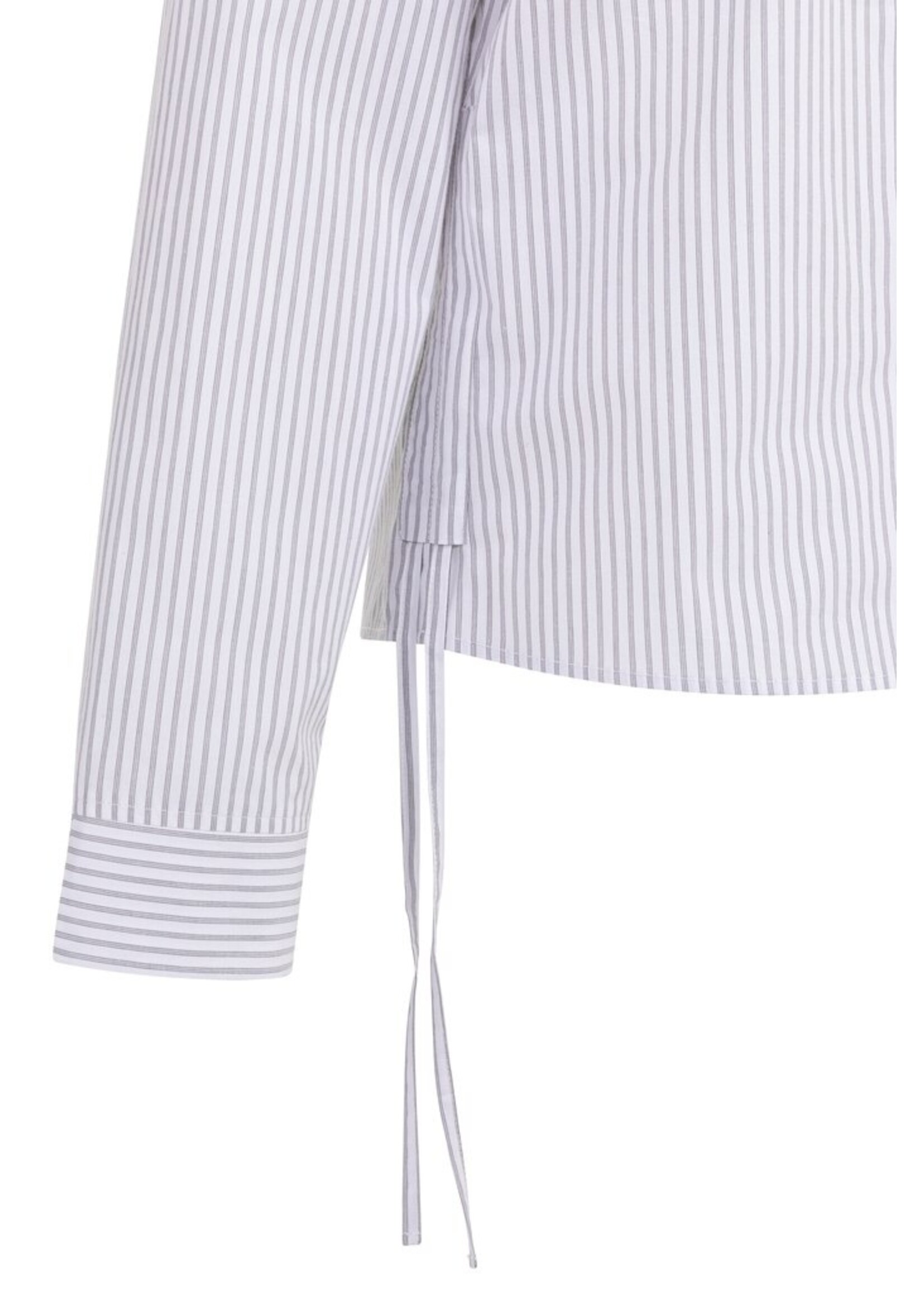 Yaya Yaya, Getailleerde blouse met koordjes aan de zijkant, Iron grey dessin, Size: