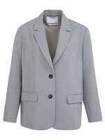Yaya Yaya, Oversized blazer met chique knoopdetails, Iron grey, Size: