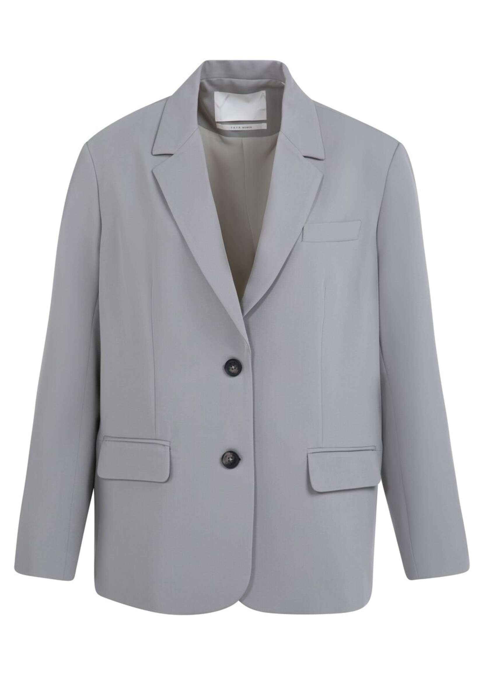Yaya Yaya, Oversized blazer met chique knoopdetails, Iron grey, Size: