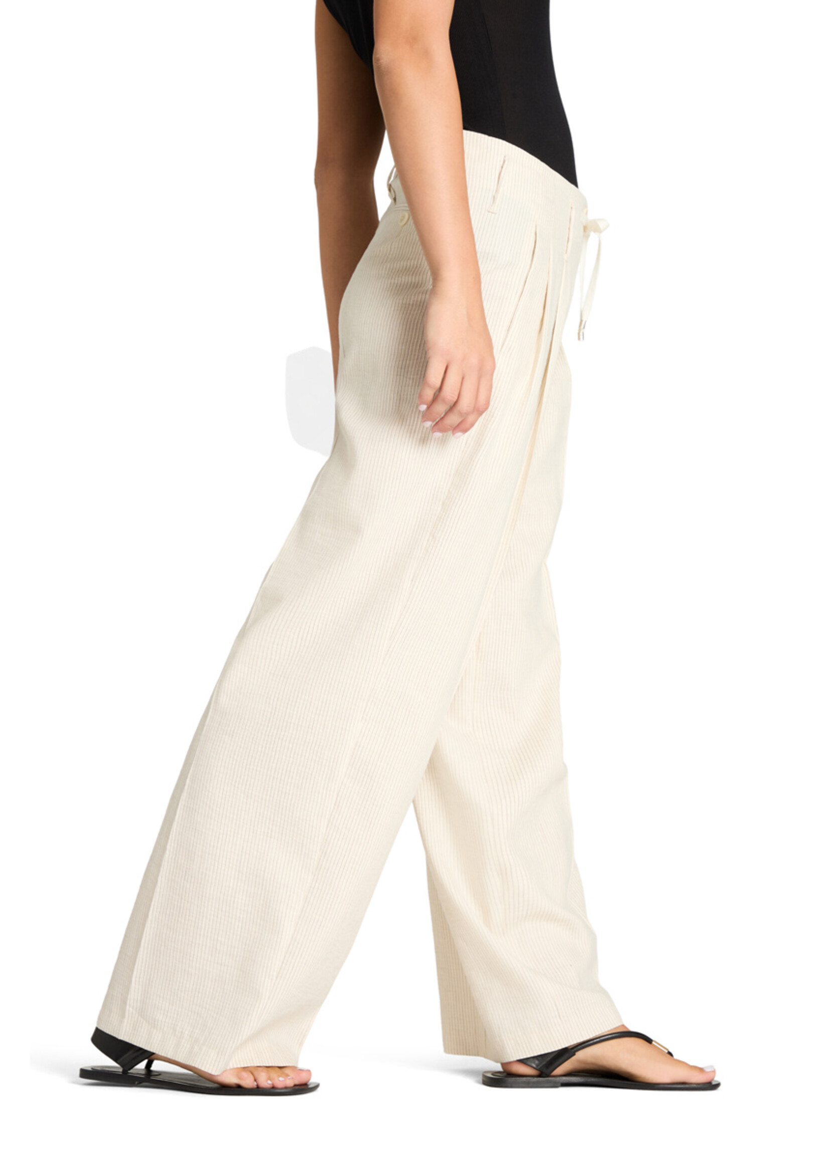 Cambio Cambio, Addison ladies pants long, Cream pinstripe, Size: