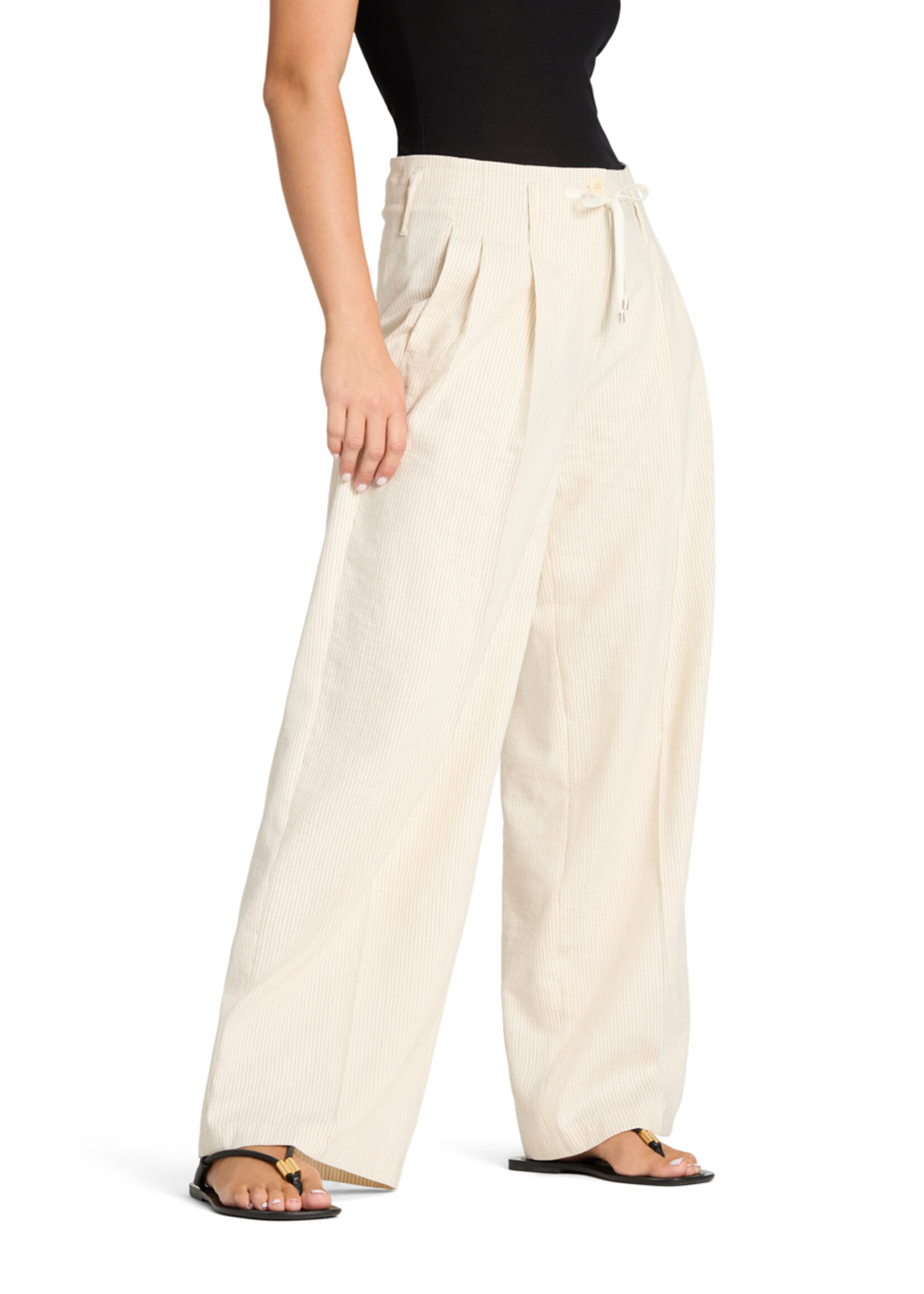 Cambio Cambio, Addison ladies pants long, Cream pinstripe, Size: