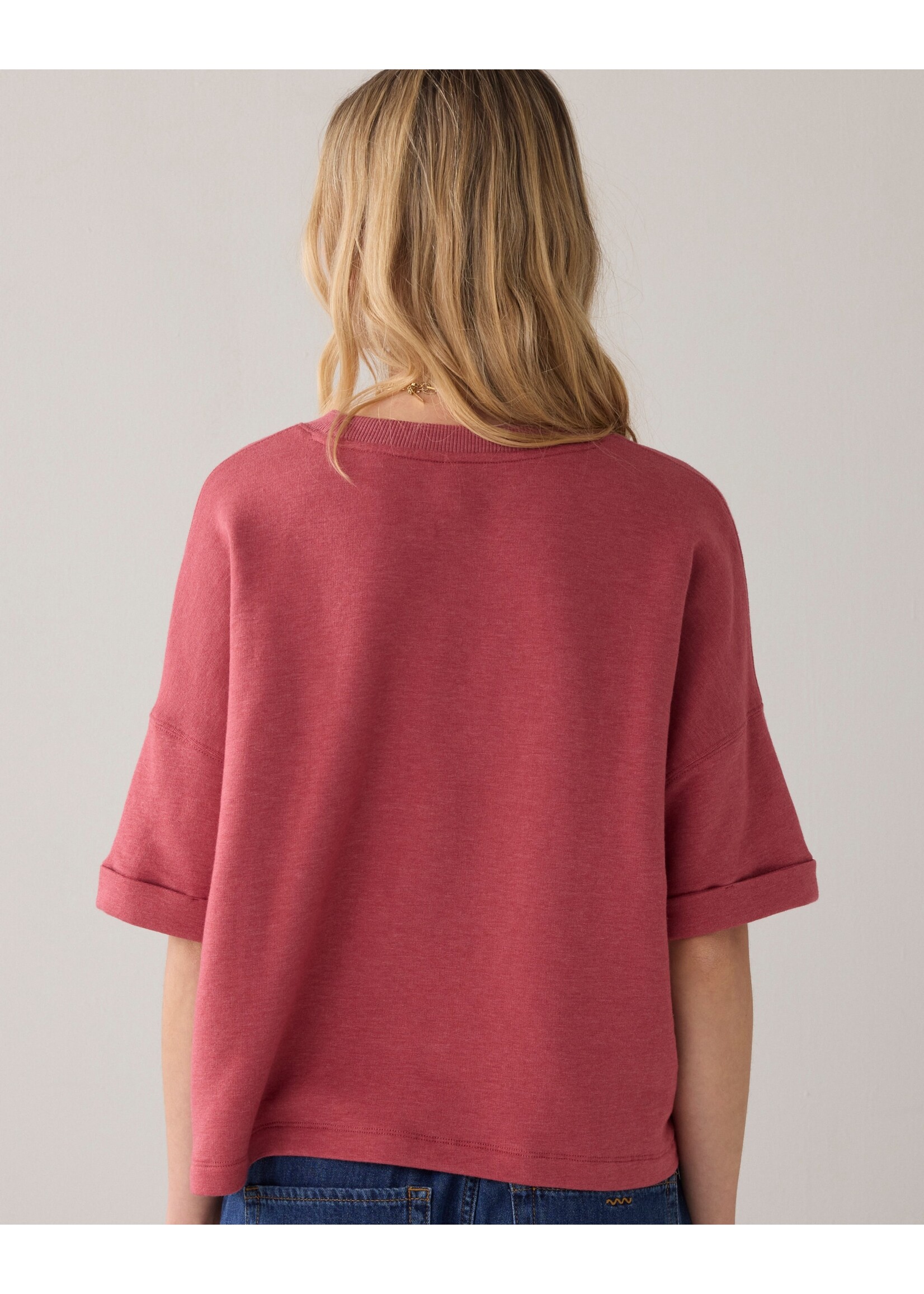 Summum Summum, Top Short sleeve sweat, Brick red, Size: