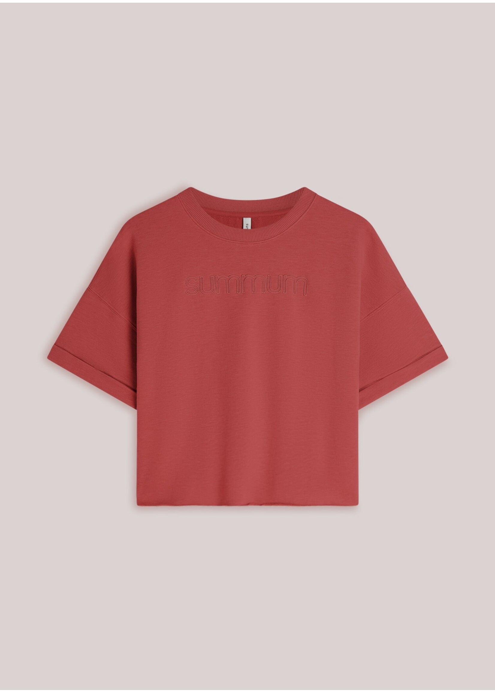 Summum Summum, Top Short sleeve sweat, Brick red, Size: