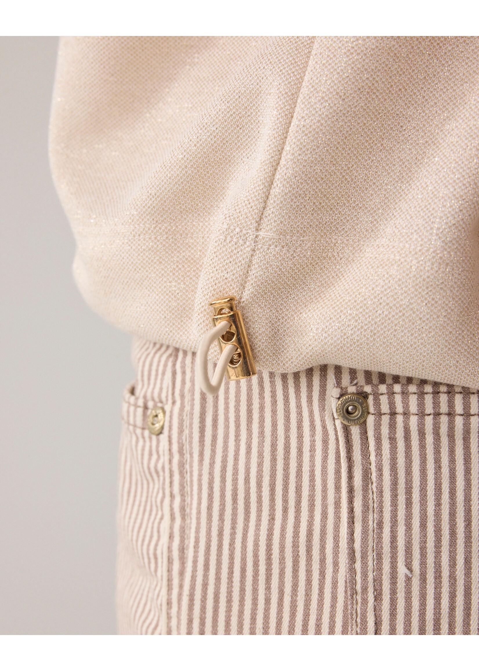 Summum Summum, Top Boxy tee sparkle, Ivory, Size: