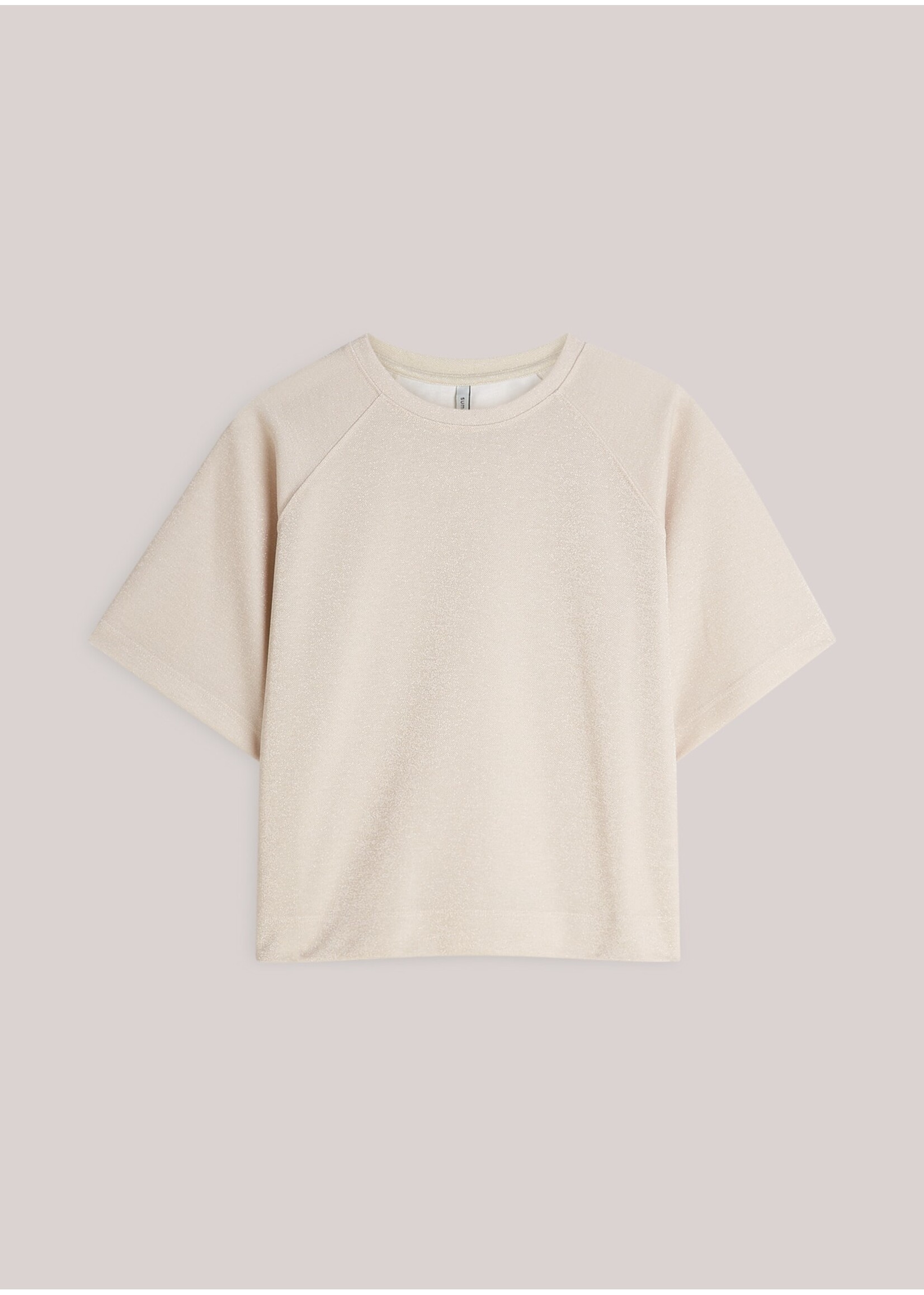 Summum Summum, Top Boxy tee sparkle, Ivory, Size: