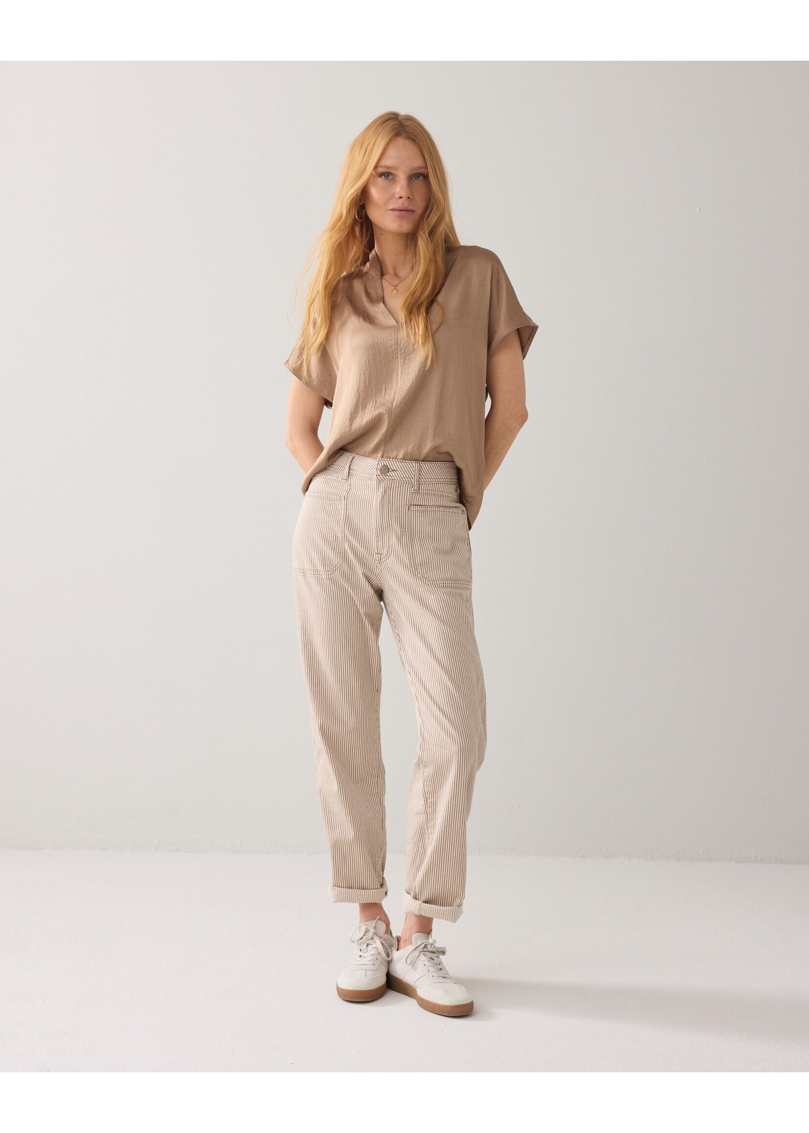 Summum Summum, Top short sleeves Silky touch, Khaki, size: