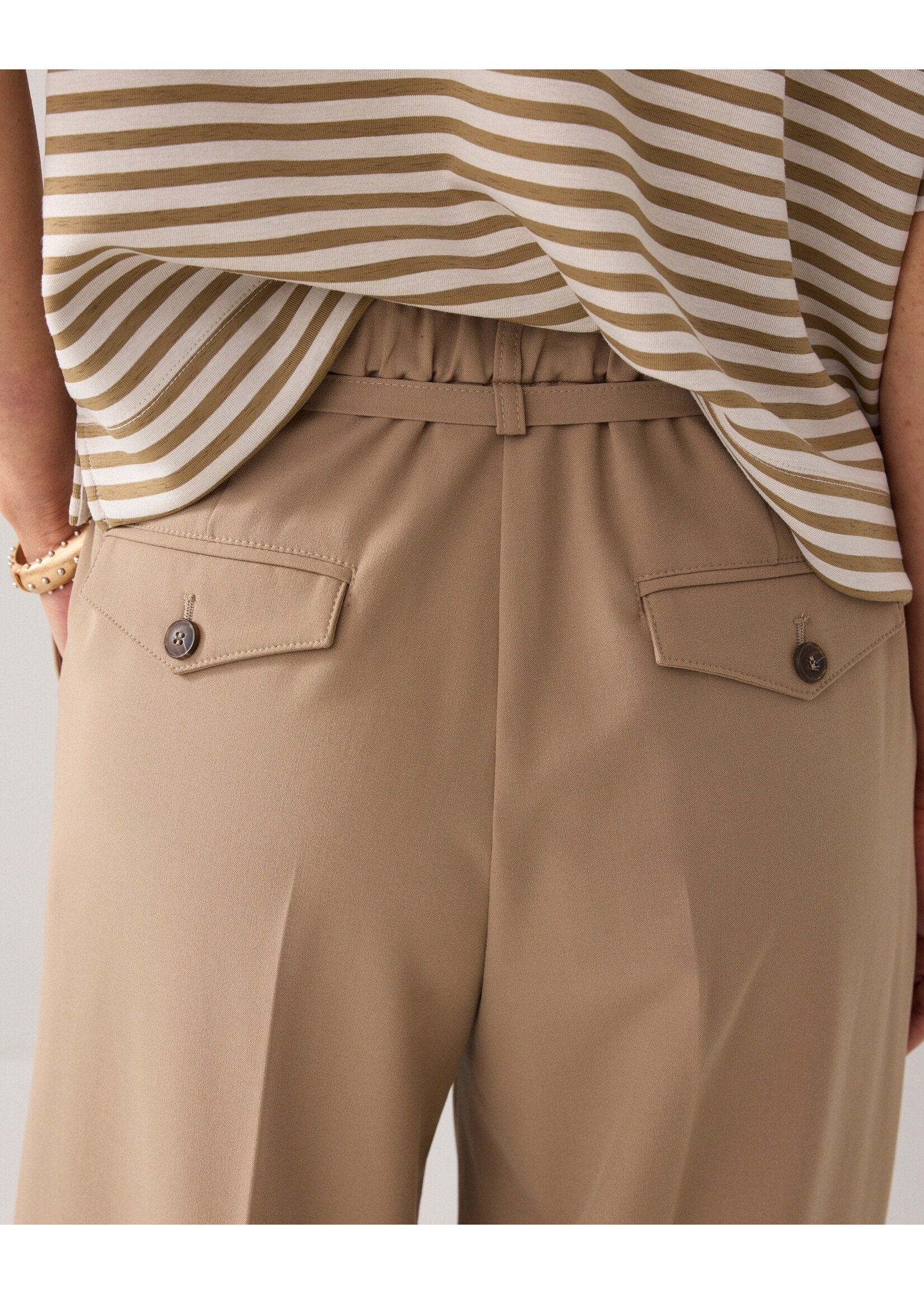 Summum Summum, Trousers Viscose blend, Khaki, Size: