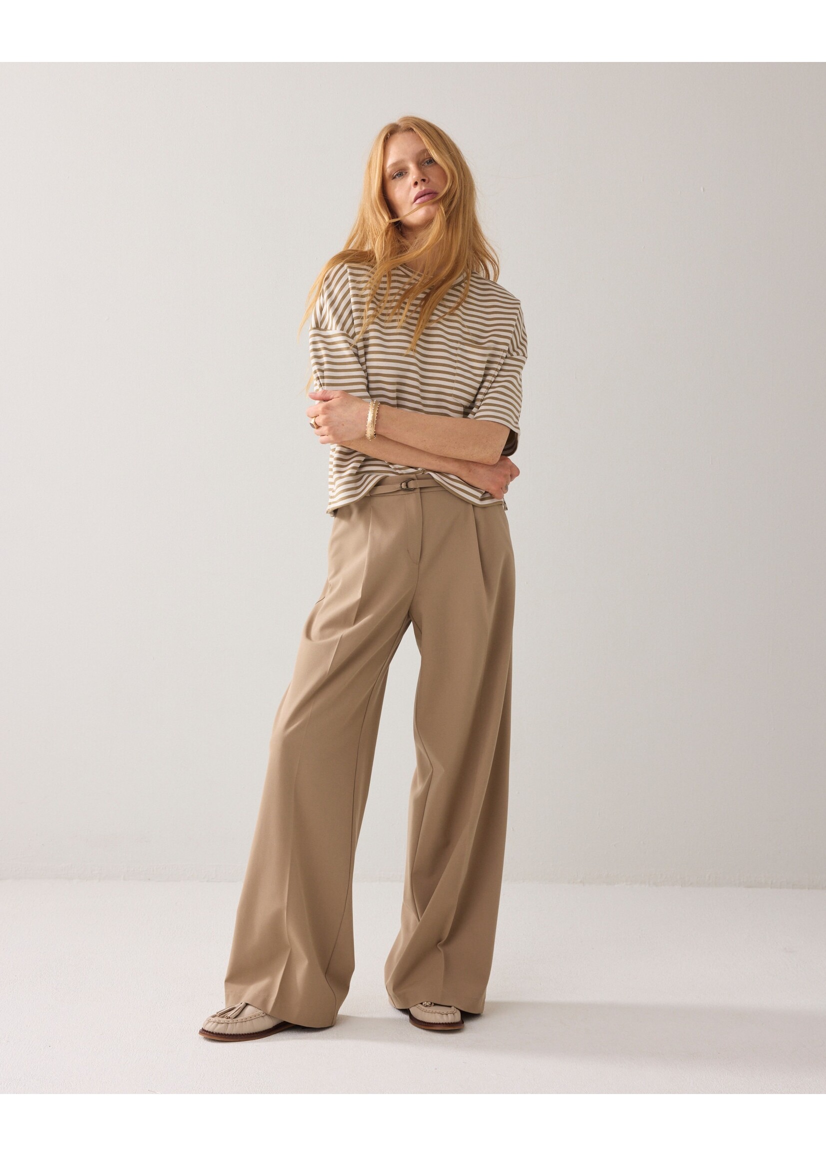 Summum Summum, Trousers Viscose blend, Khaki, Size: