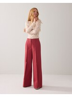 Summum Summum, Trousers wide leg Cotton blend, brick red, Size:
