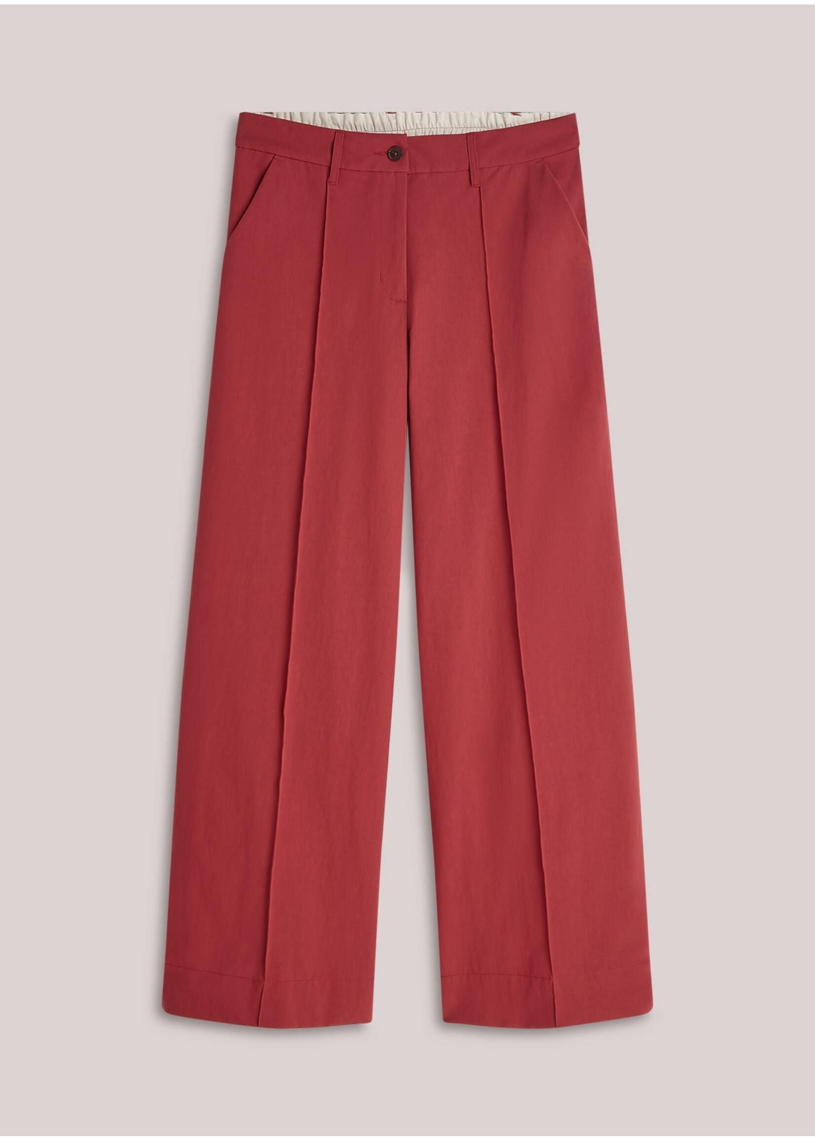 Summum Summum, Trousers wide leg Cotton blend, brick red, Size: