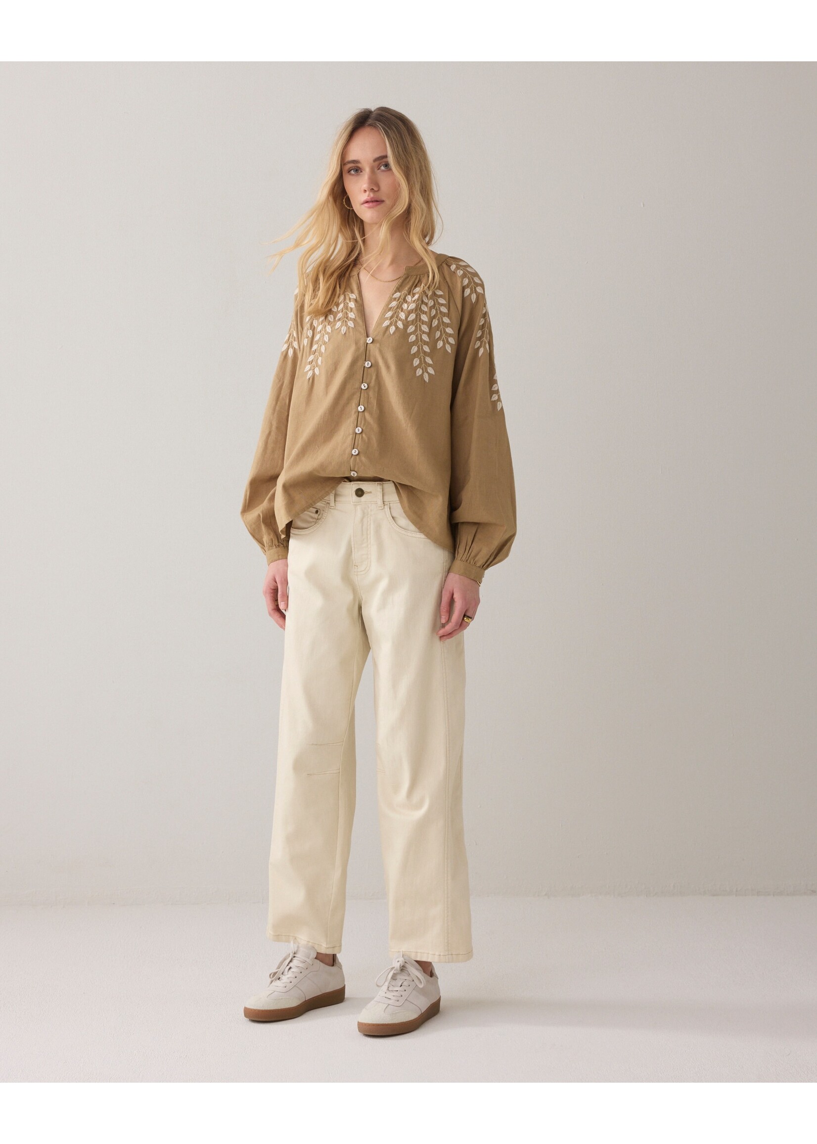 Summum Summum, Cocoon pant Heritage stretch twill, Ivory, Size: