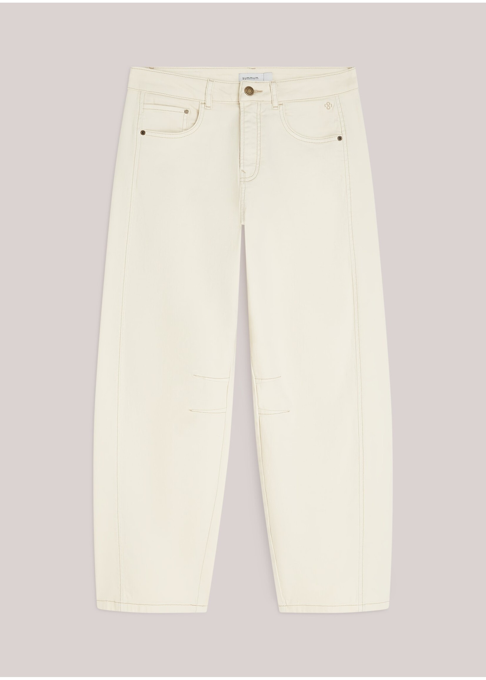 Summum Summum, Cocoon pant Heritage stretch twill, Ivory, Size: