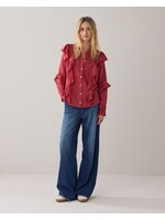 Summum Summum, Top ruffles Viscose cotton, Brick red, Size: