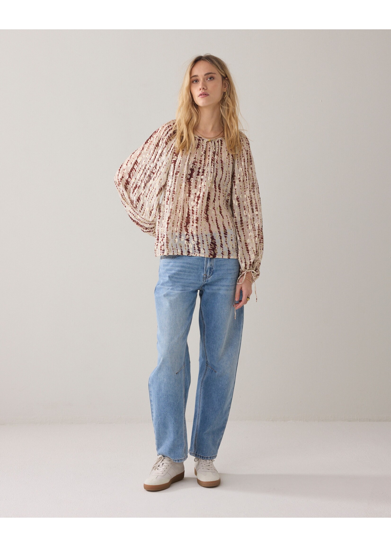 Summum Summum, Top Tiedye georgette, Brick red, Size: