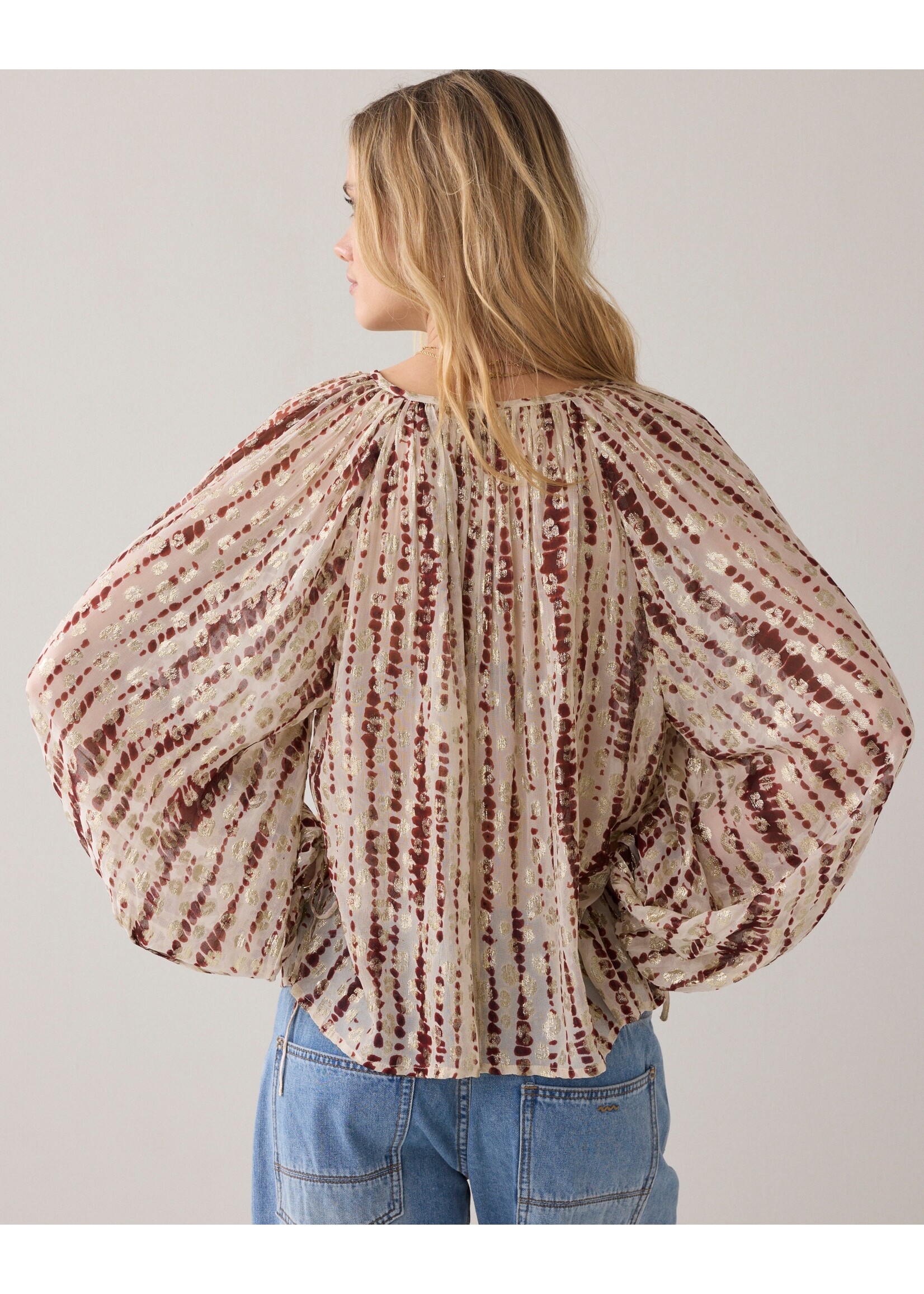 Summum Summum, Top Tiedye georgette, Brick red, Size: