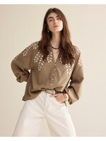 Summum Summum, Blouse Cotton branches, Khaki, Size: