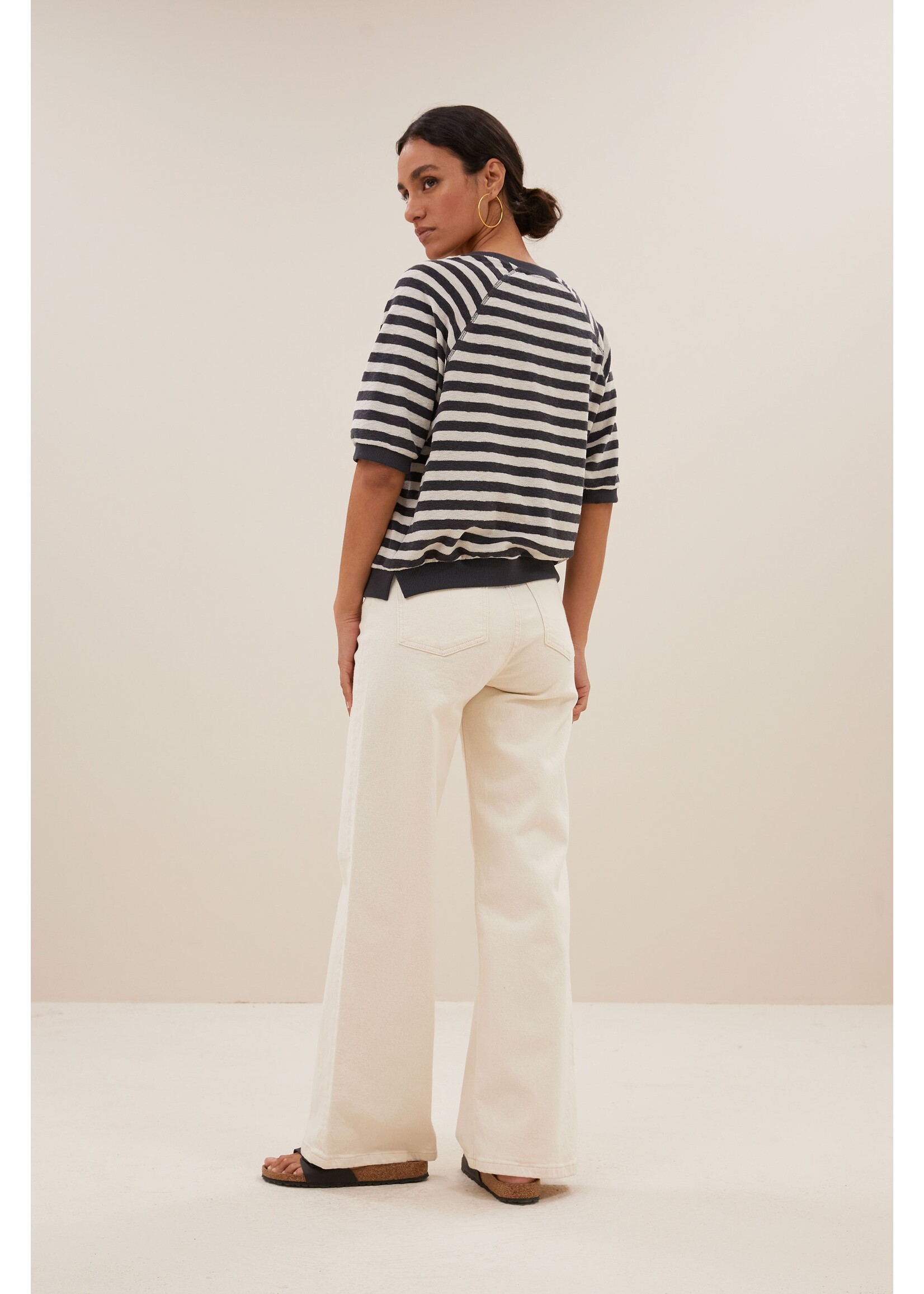 By-Bar By-Bar, neva slub stripe top, Jet black, Size: