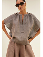 By-Bar By-Bar, vina lurex blouse, Iced cofee, size: