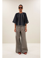 By-Bar By-Bar, emmi embroidery blouse, Charcoal, Size: