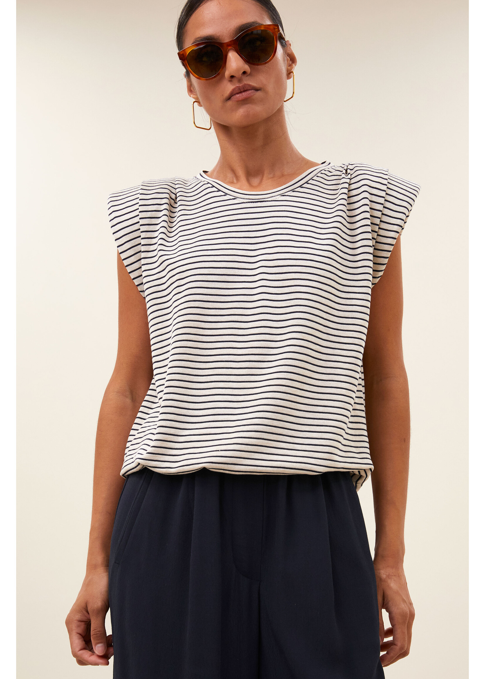 By-Bar By-Bar, nilou small stripe top, Admiral blue stripe, Size: