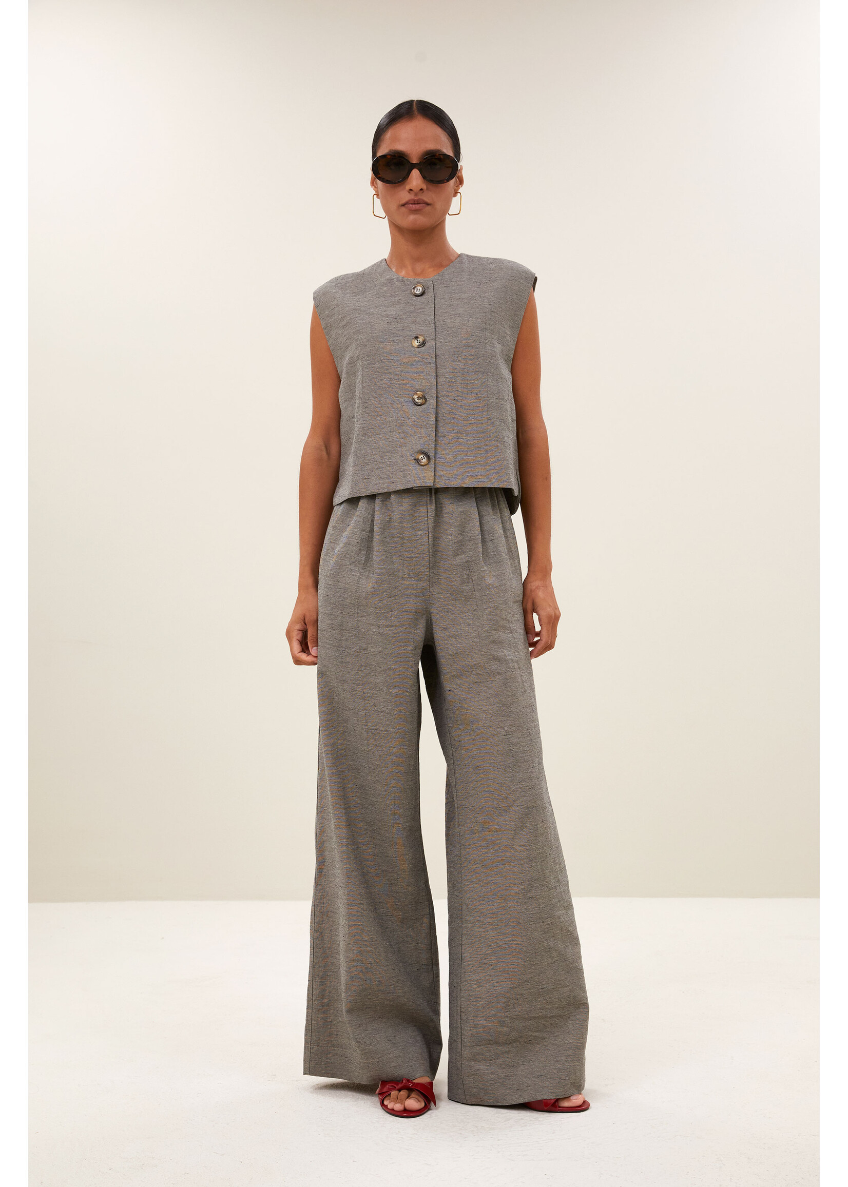 By-Bar By-Bar, benji melange pants, charcoal melee, Size: