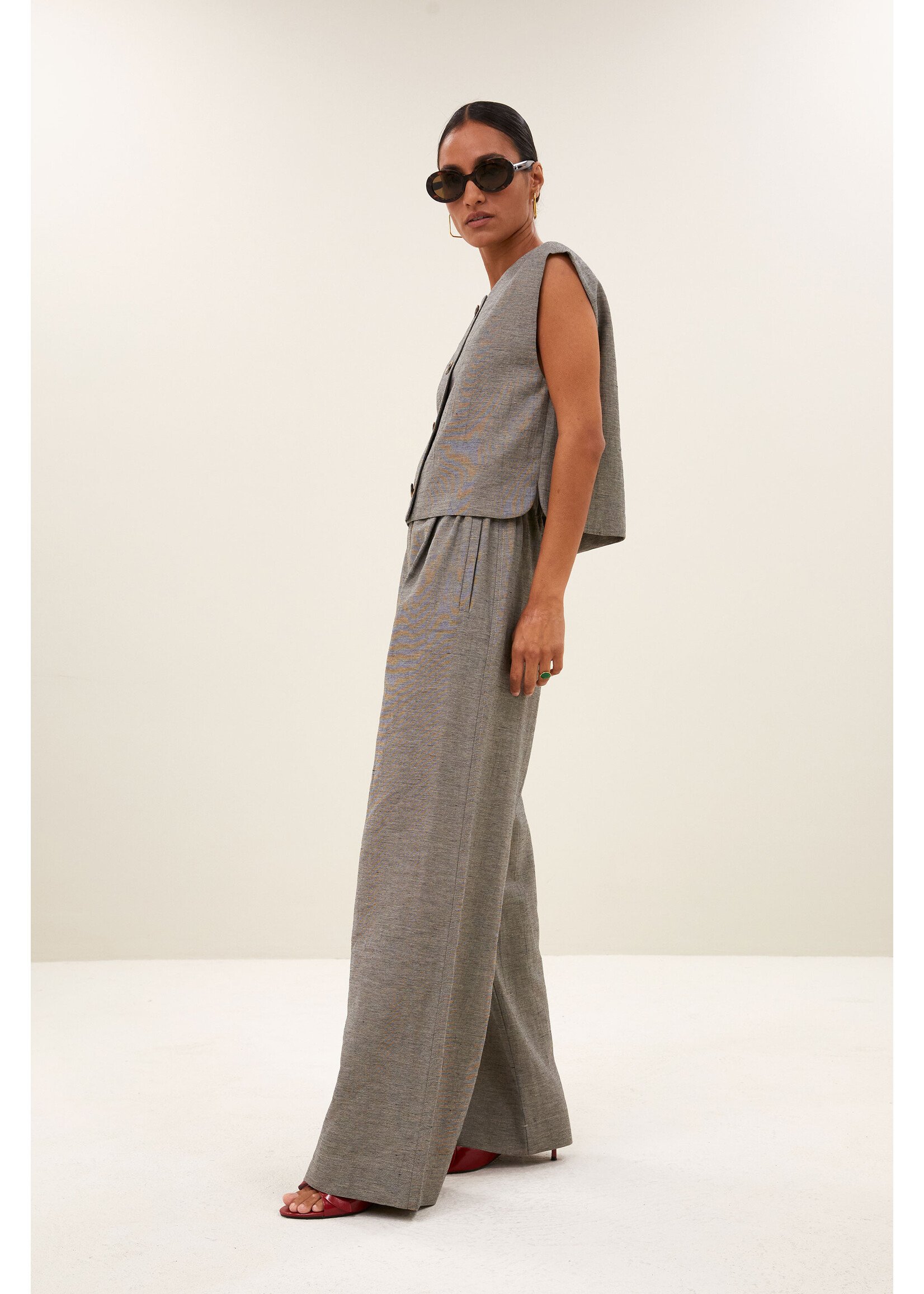 By-Bar By-Bar, benji melange pants, charcoal melee, Size: