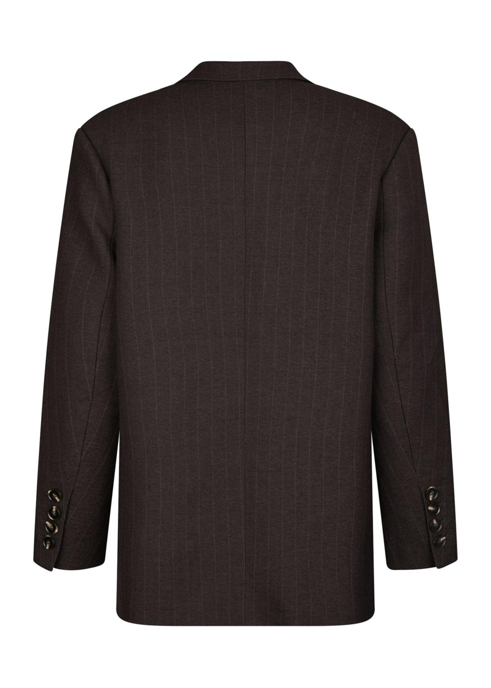 Neo Noir Neo Noir, Gaby Pinstripe Blazer, Dark brown, size: