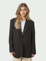 Neo Noir Neo Noir, Gaby Pinstripe Blazer, Dark brown, size: